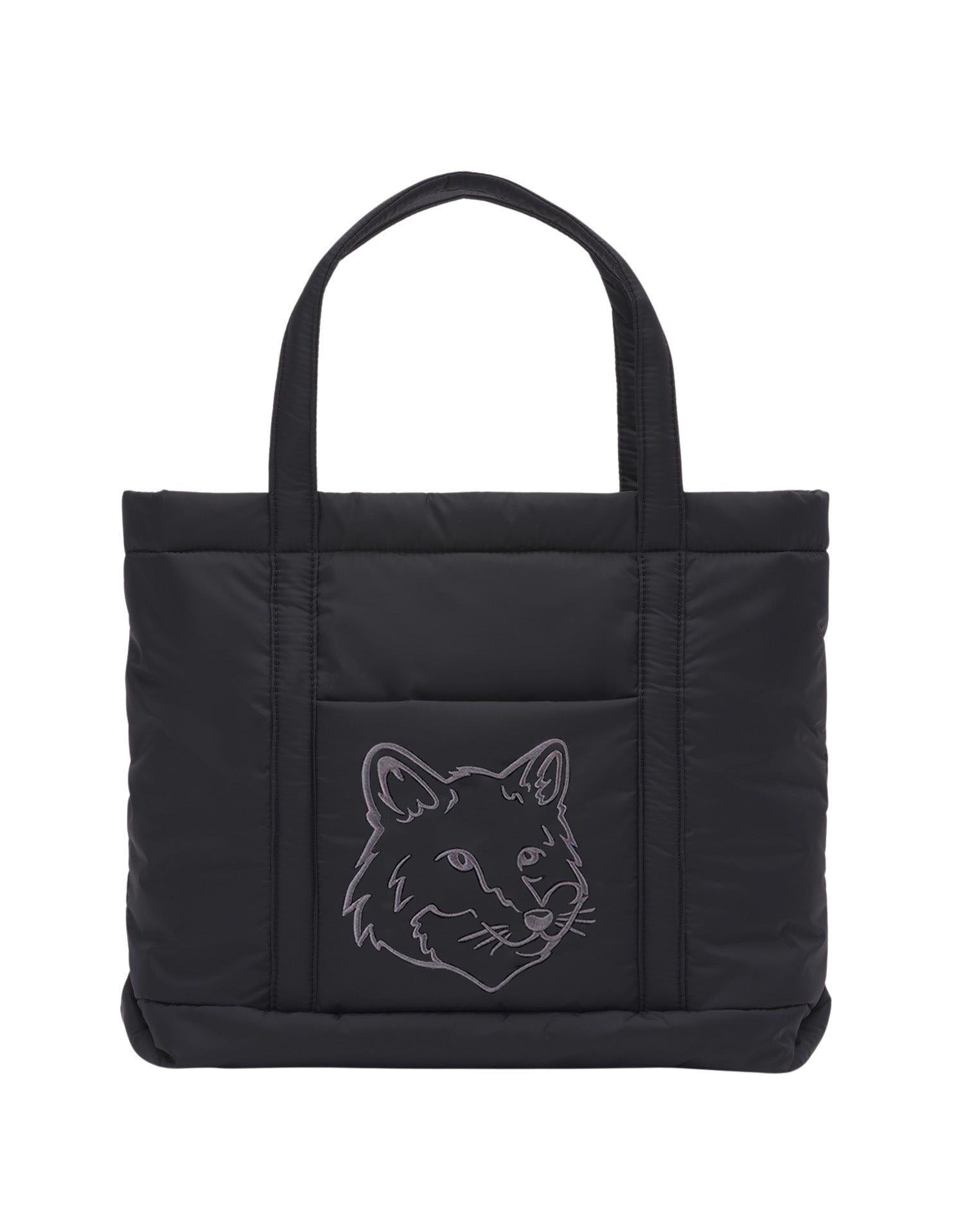 Sac cabas moyen puffer Fox head - Black