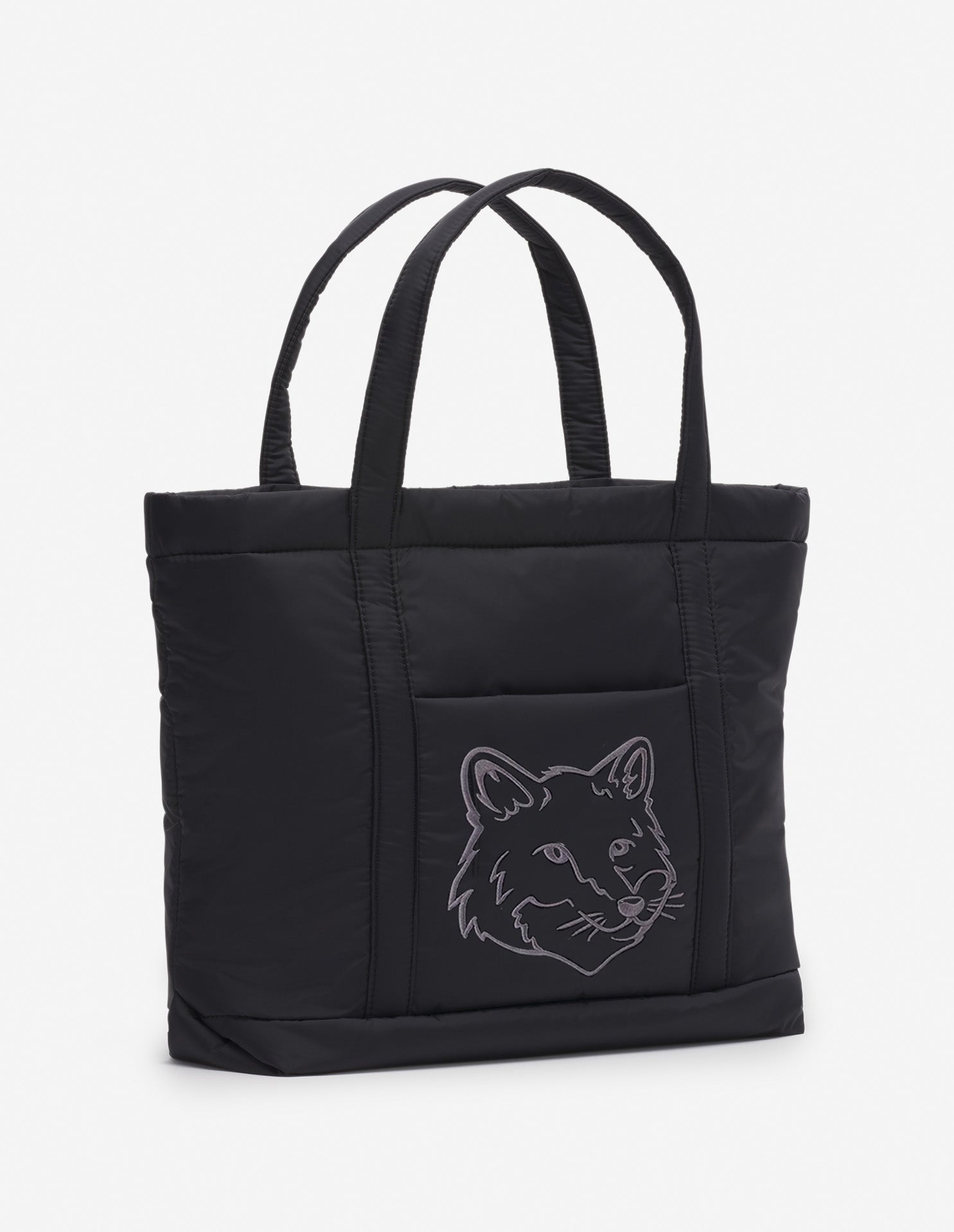 Sac cabas moyen puffer Fox head - Black