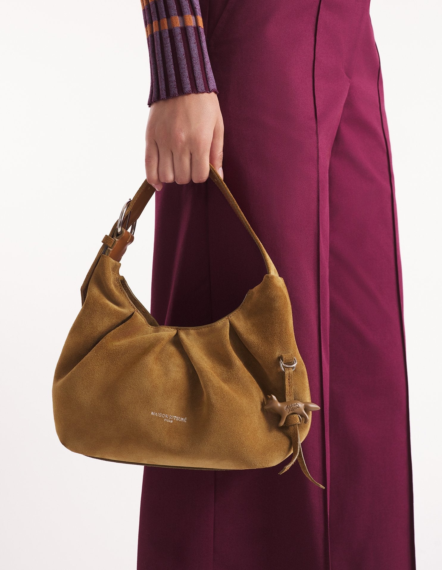Bloom shoulder bag in suede - Chino Beige