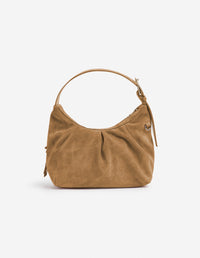 Bloom shoulder bag in suede - Chino Beige