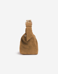 Bloom shoulder bag in suede - Chino Beige
