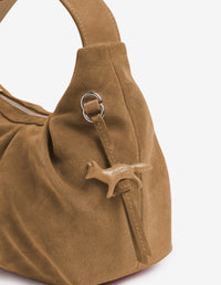 Bloom shoulder bag in suede - Chino Beige
