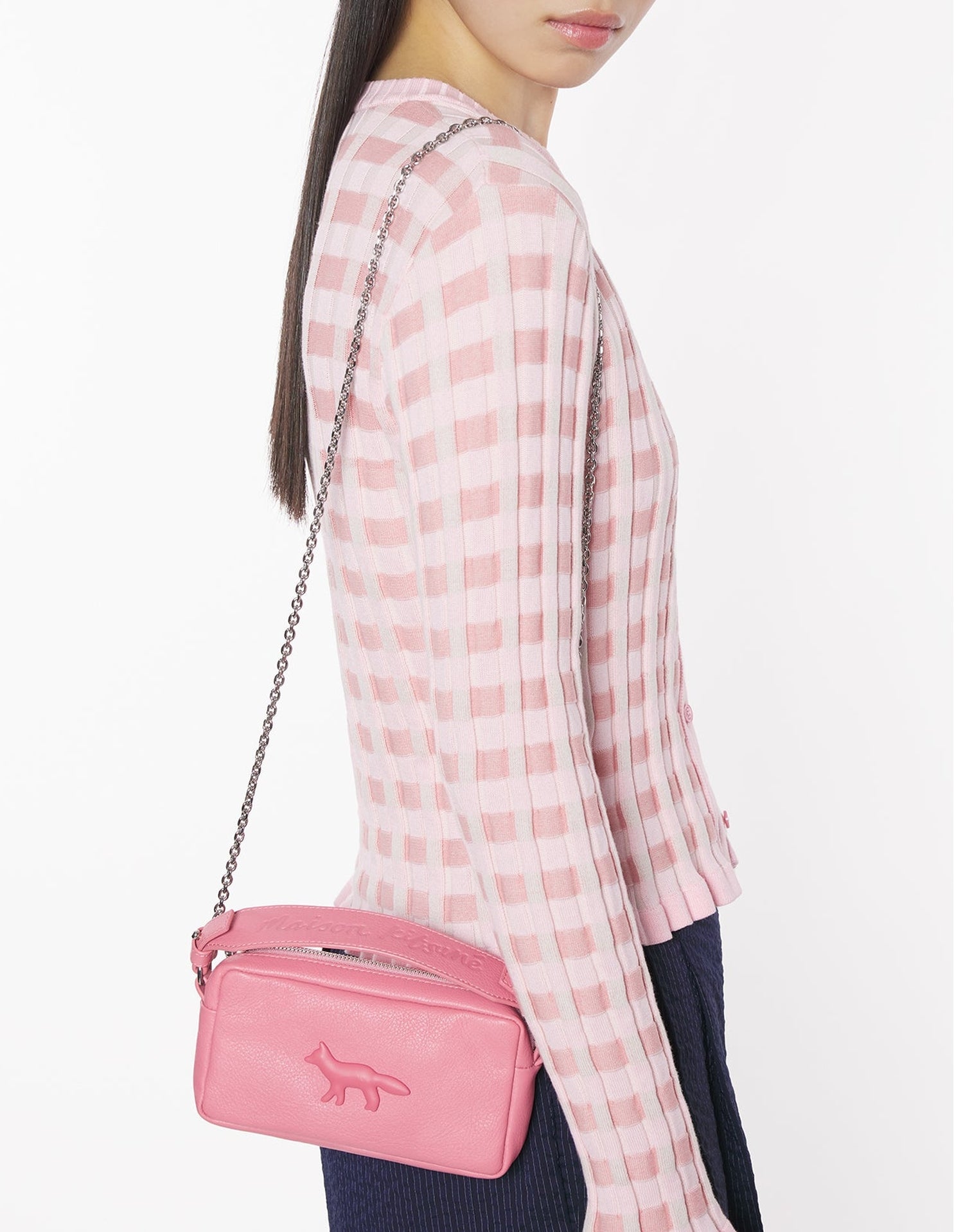 Leather cloud pouch - Strawberry