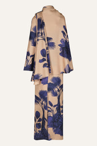 Ocean Of Secrets wool cape - Blue