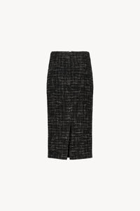 Jupe en tweed 2 poches plaque - Noir