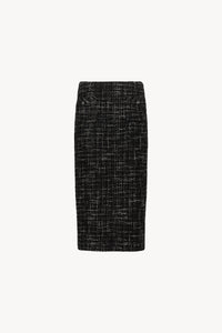 Jupe en tweed 2 poches plaque - Noir