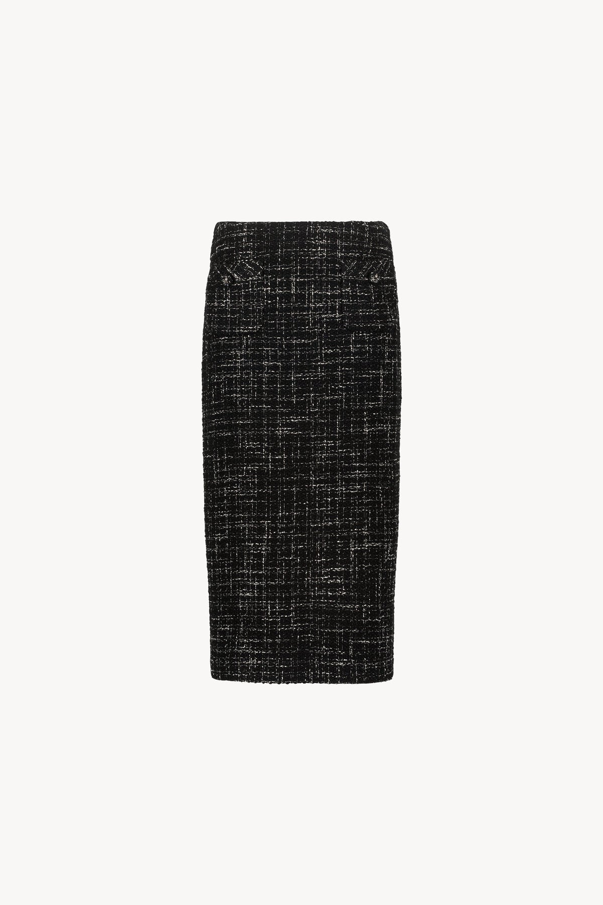 Jupe en tweed 2 poches plaque - Noir