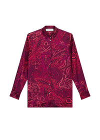 Chemise à motif jacquard - Grenat
