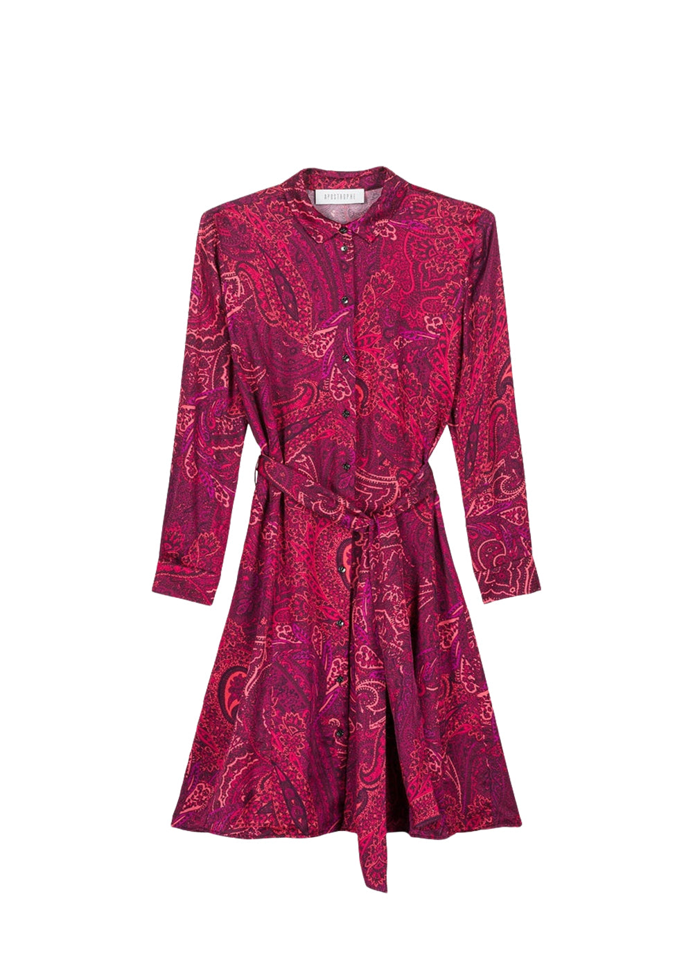 Robe évasée et ceinturée - Grenat