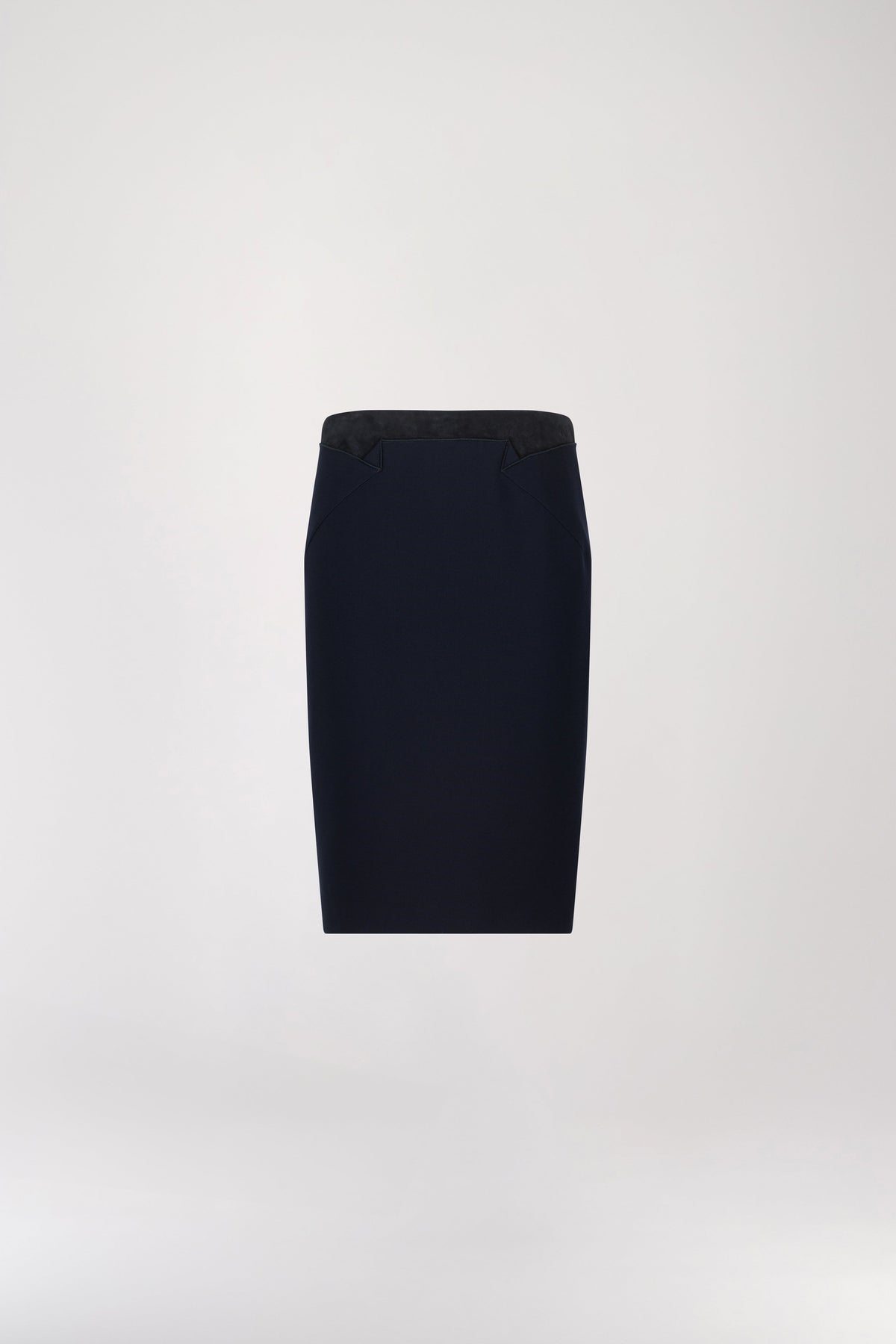 Jupe fourreau deco gros grain - Marine