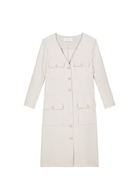 Robe droite esprit officier - Béton