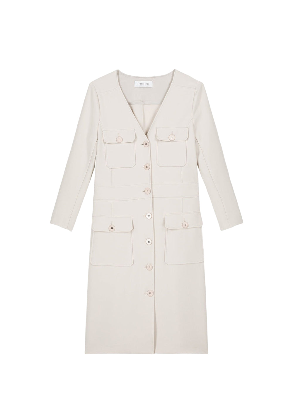 Robe droite esprit officier - Béton