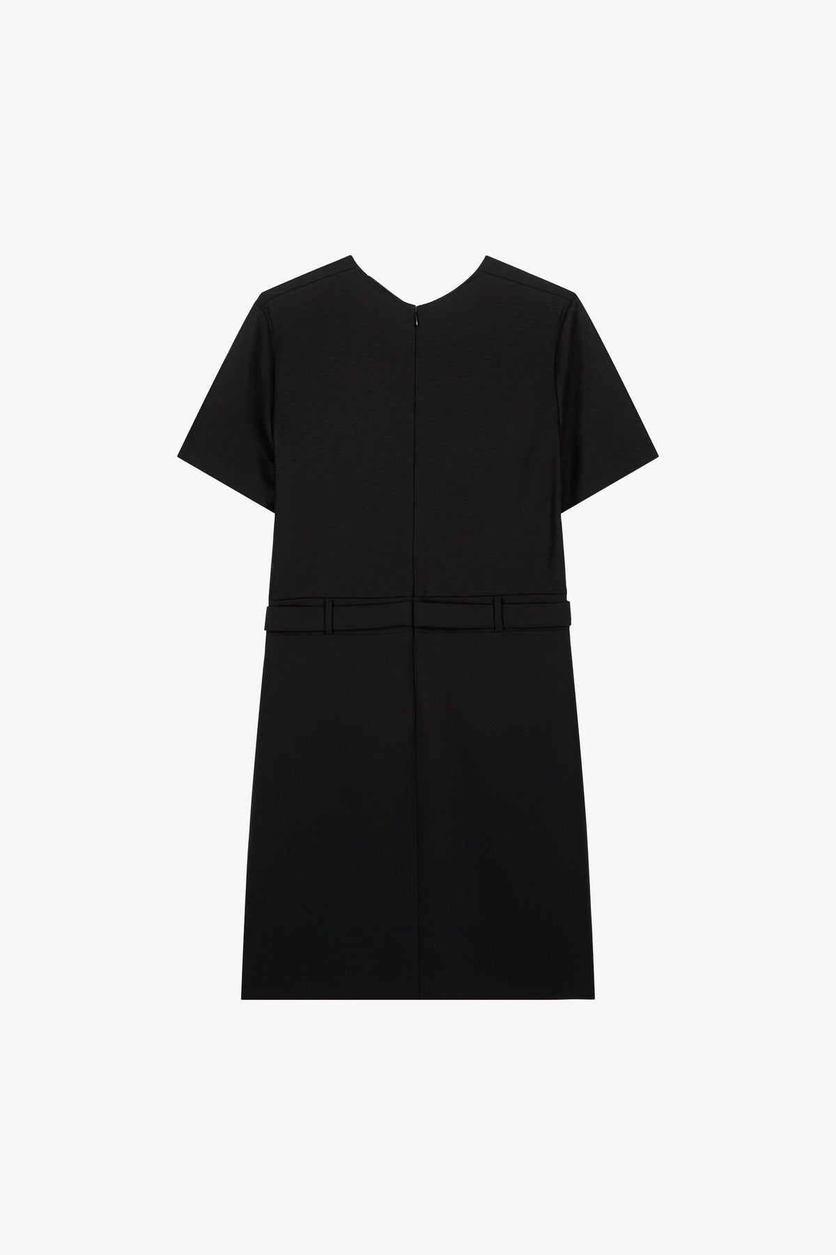 Robe droite bi matiere manche - Noir