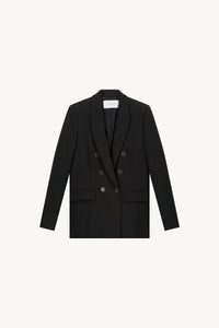 Veste croisee 6 boutons poches - Noir