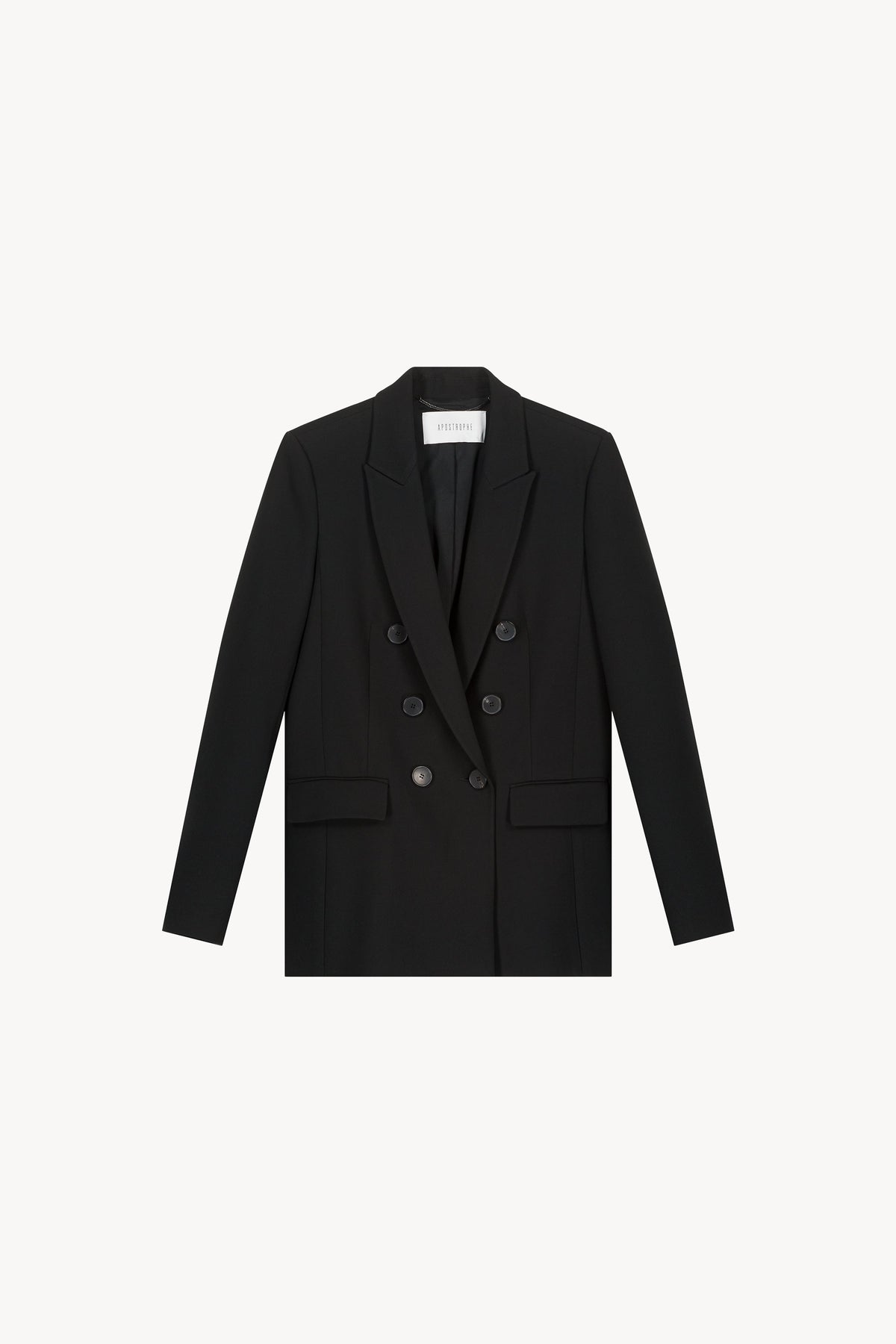 Veste croisee 6 boutons poches - Noir