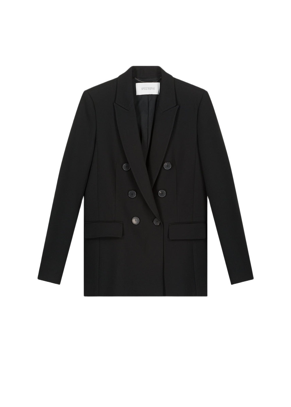 Veste croisee 6 boutons poches - Noir