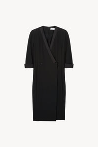 Robe portefeuille ml bi matier - Noir