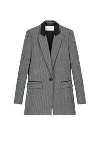 Veste longue 2bts col tailleur - Gris Moyen