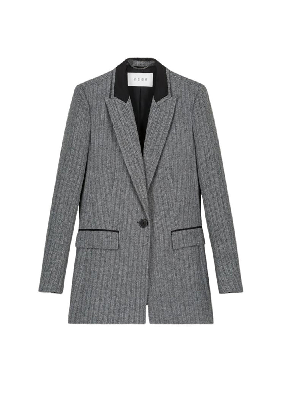 Veste longue 2bts col tailleur - Gris Moyen
