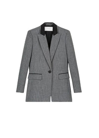 Long jacket with fine stripes - Grey
