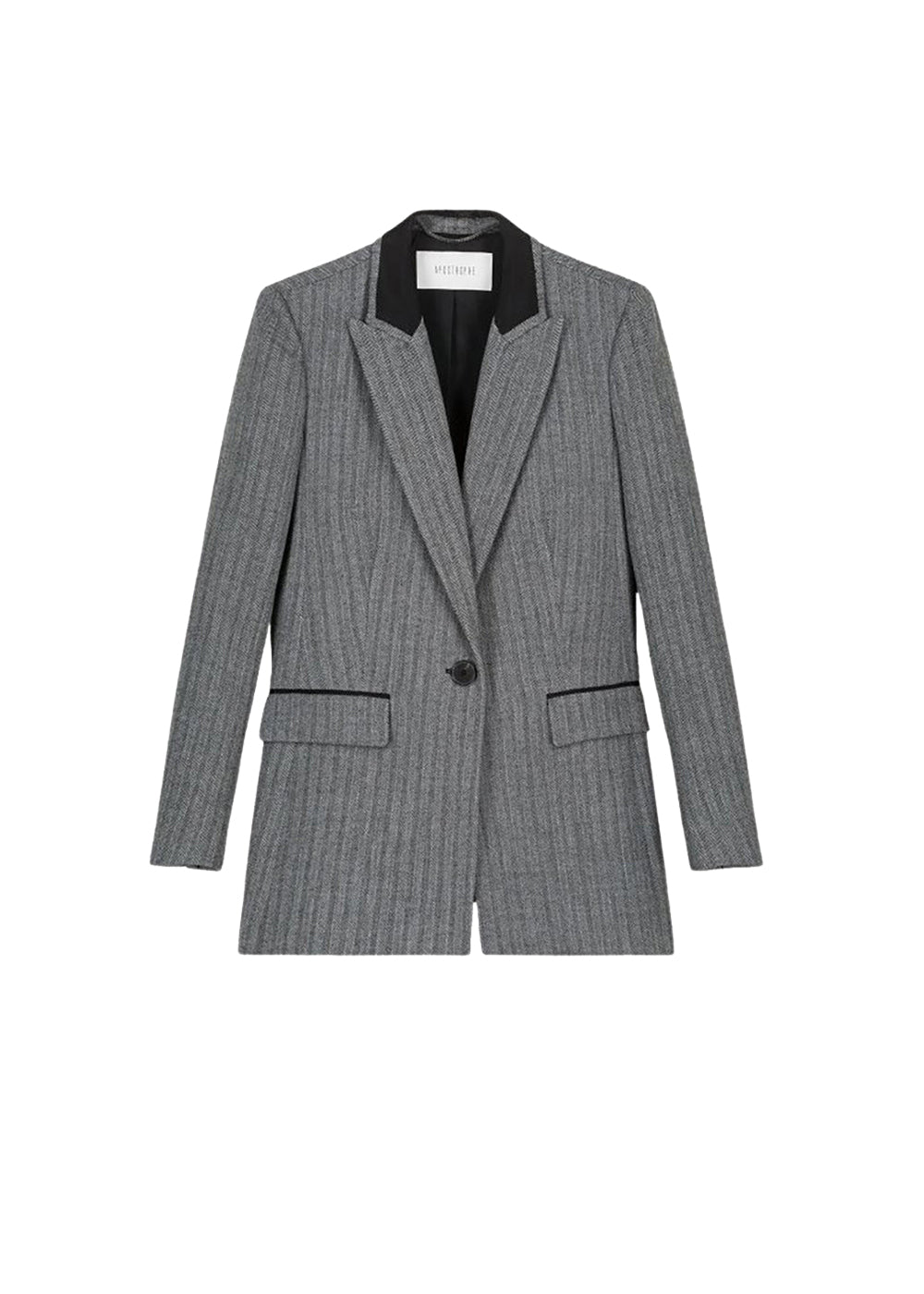Long jacket with fine stripes - Grey