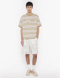 Crafted Profile Fox Striped Oversize Tee-Shirt - Soft Mauve/Cardamone
