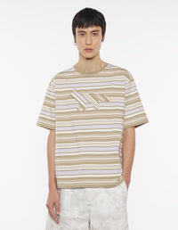 Crafted Profile Fox Striped Oversize Tee-Shirt - Soft Mauve/Cardamone