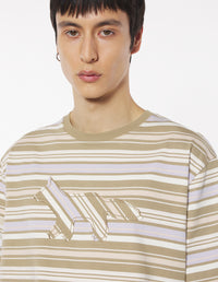 Crafted Profile Fox Striped Oversize Tee-Shirt - Soft Mauve/Cardamone