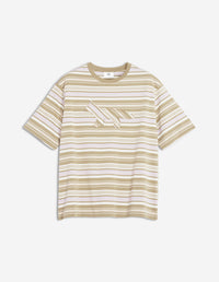Crafted Profile Fox Striped Oversize Tee-Shirt - Soft Mauve/Cardamone