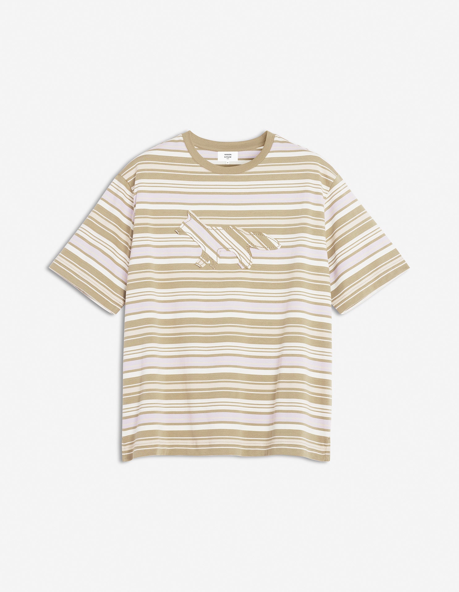 Crafted Profile Fox Striped Oversize Tee-Shirt - Soft Mauve/Cardamone
