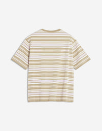 Crafted Profile Fox Striped Oversize Tee-Shirt - Soft Mauve/Cardamone