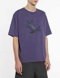 Oversized chillax print T-shirt - Fig
