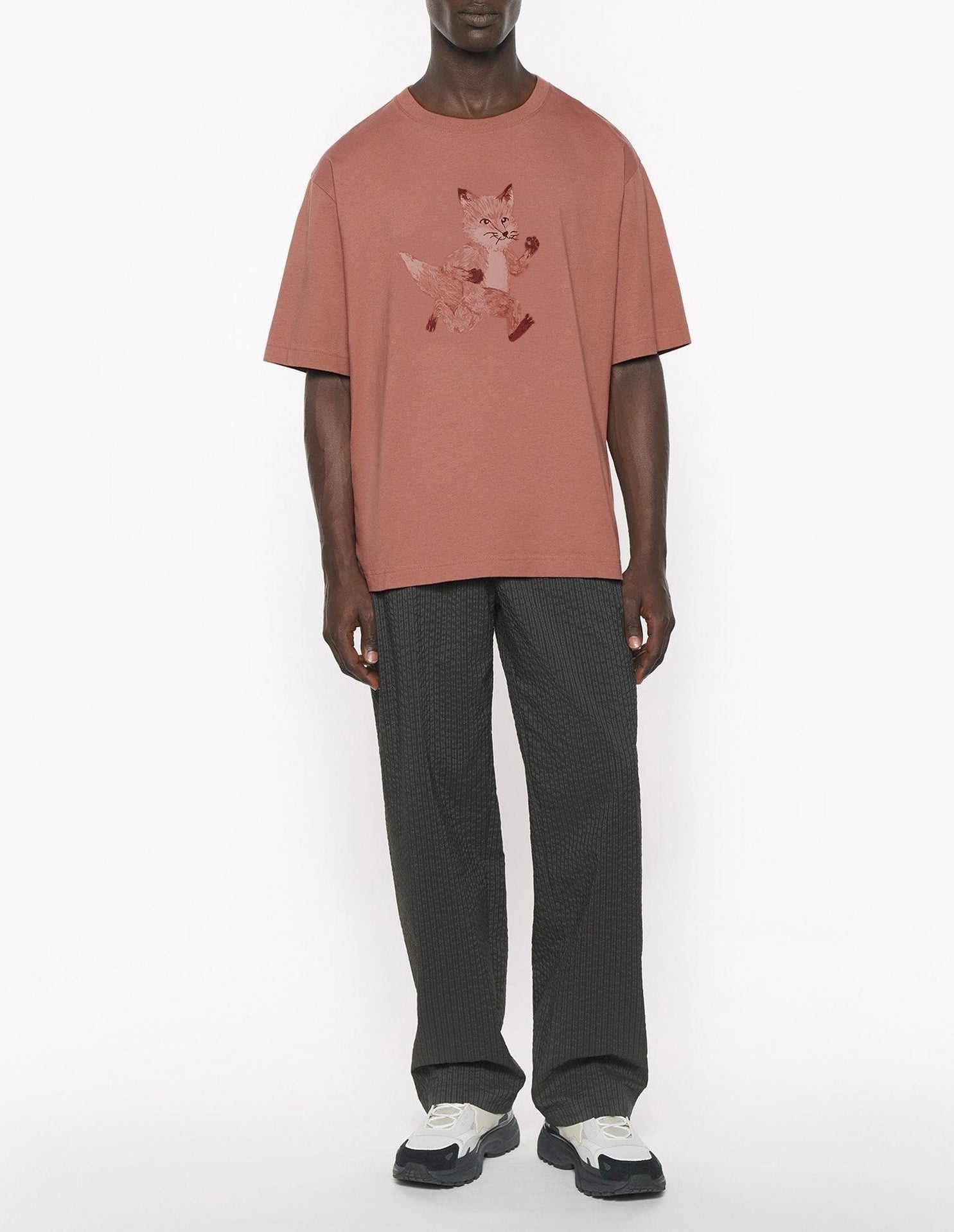 Oversized T-shirt with print - Brunette