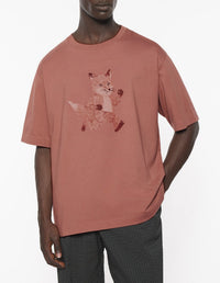 Oversized T-shirt with print - Brunette