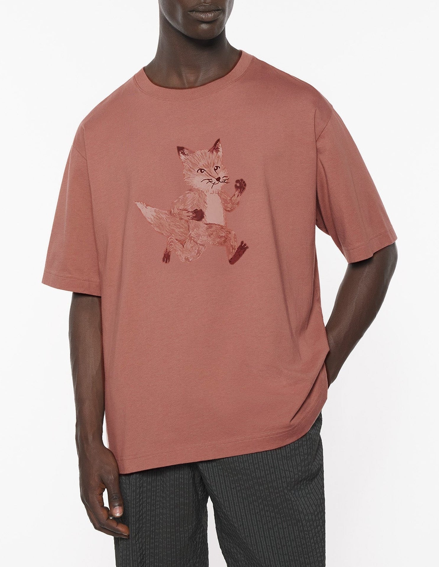 Oversized T-shirt with print - Brunette