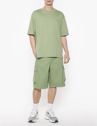 Oversized embossed T-shirt - Turf Green