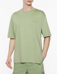 Oversized embossed T-shirt - Turf Green