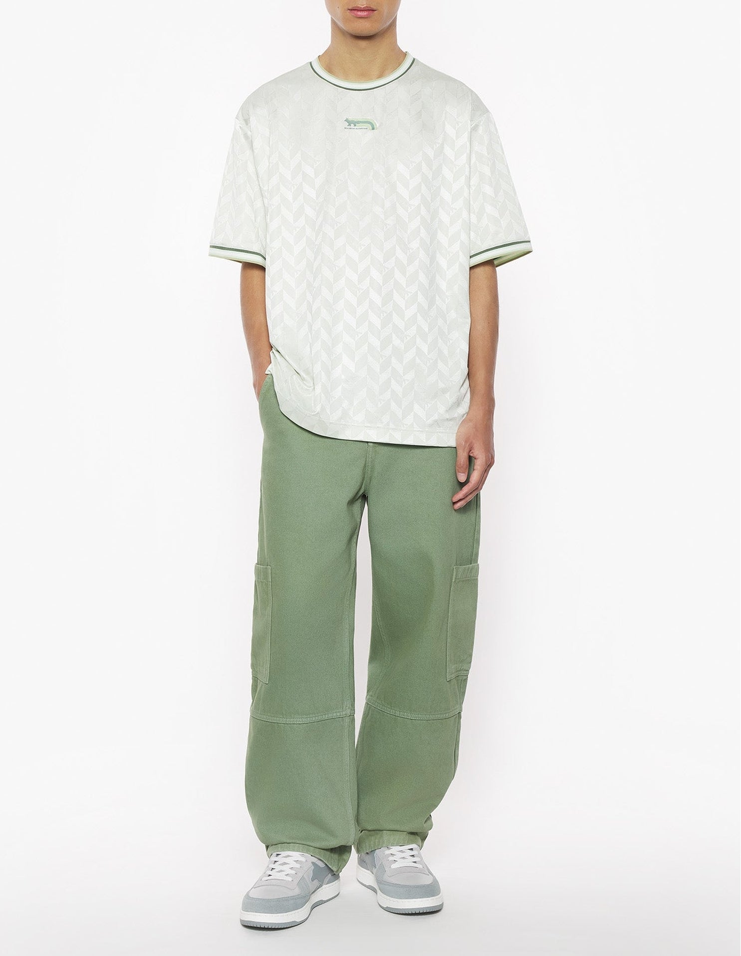 Fox oversize jacquard T-shirt - Celadon