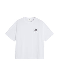 Oversized Bold Fox Head T-shirt with crest - White