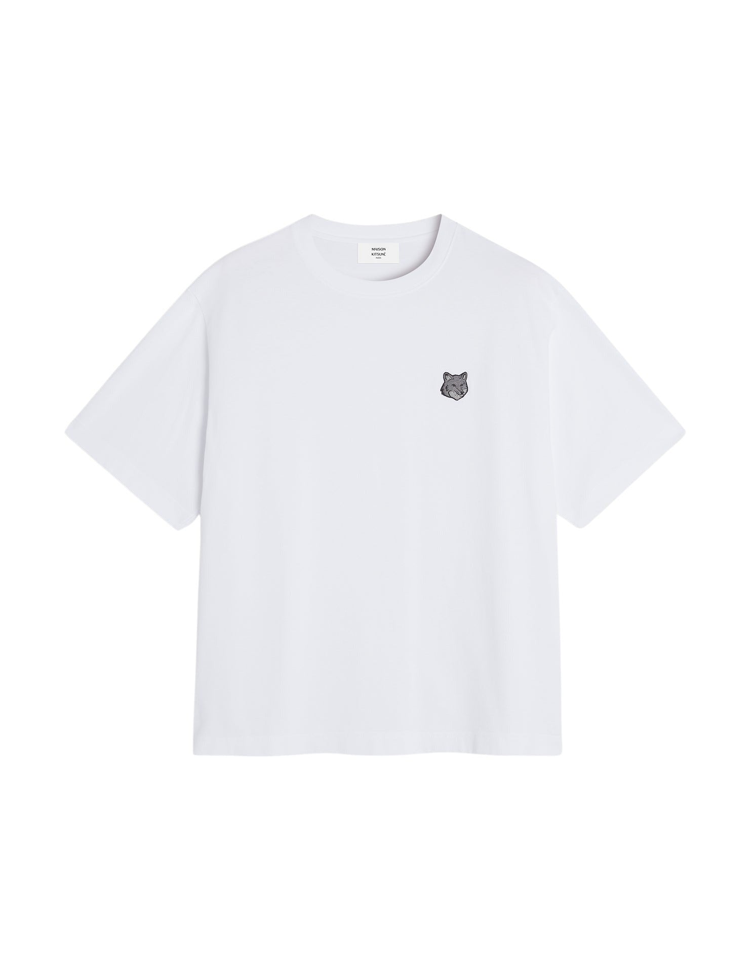 Oversized Bold Fox Head T-shirt with crest - White