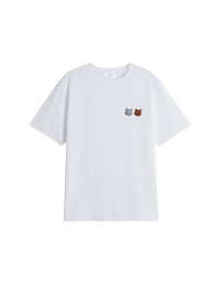 T-shirt Bold Fox Head avec double écusson - White