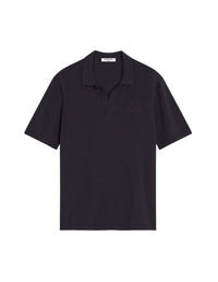 Bold Fox Head embroidered polo shirt - Iris Black