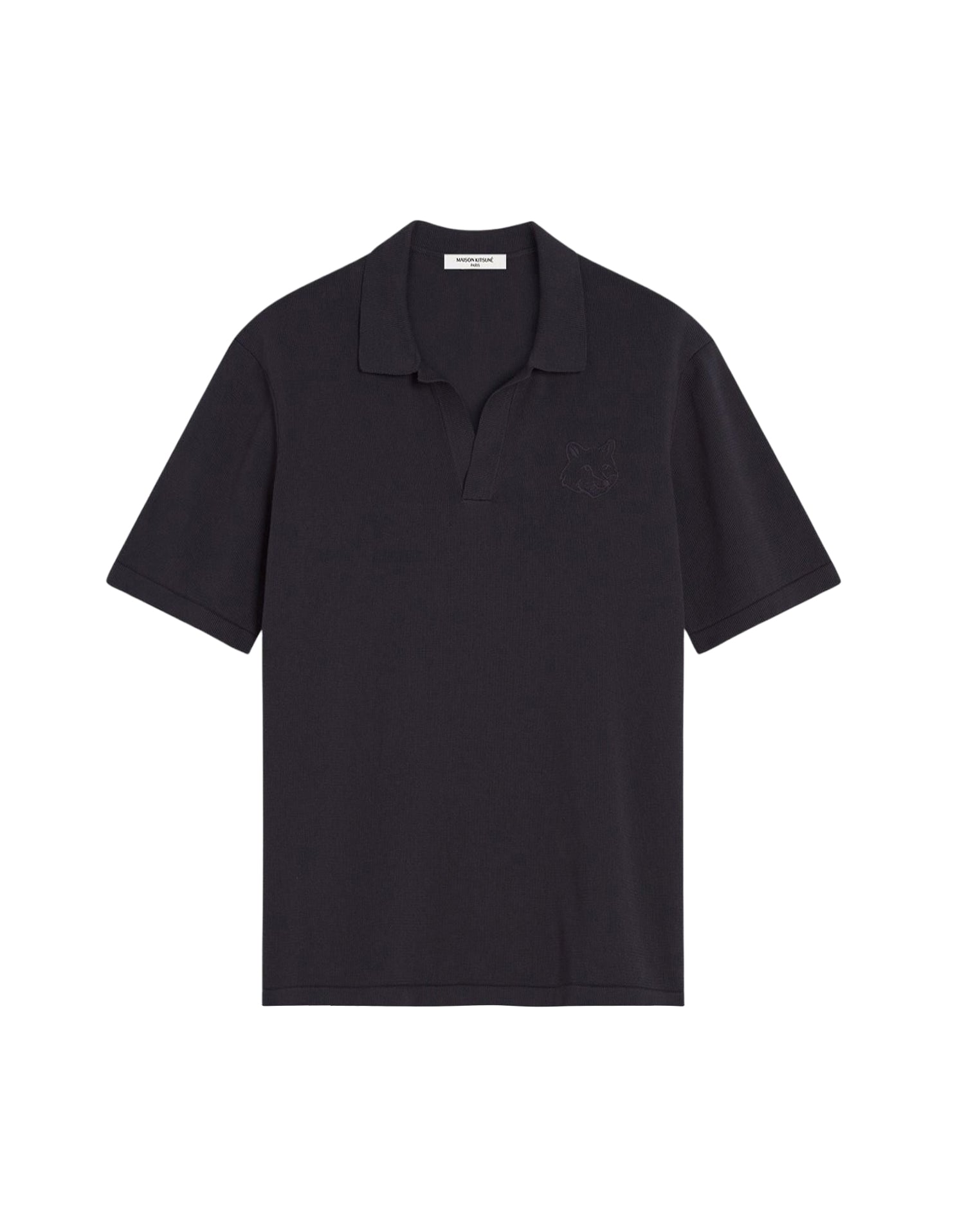 Bold Fox Head embroidered polo shirt - Iris Black