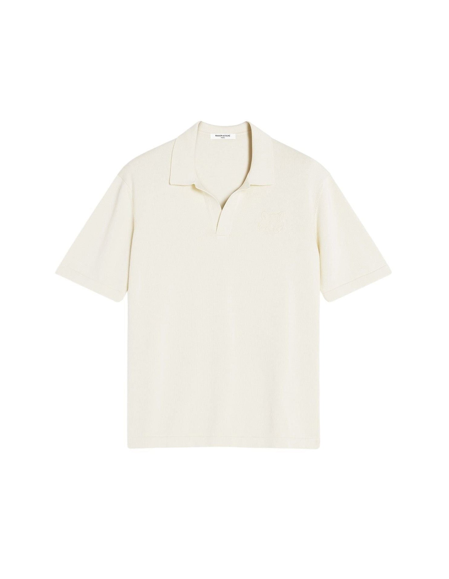Polo maille brodé Bold Fox Head - Rich Vanilla