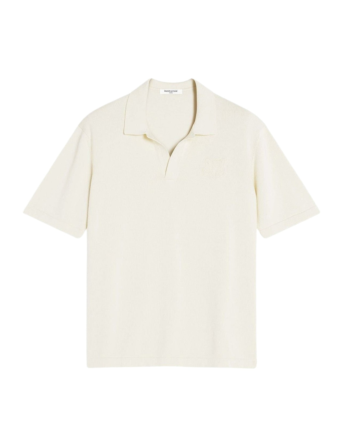 Polo maille brodé Bold Fox Head - Rich Vanilla