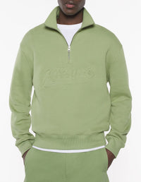 Sweatshirt à col camionneur avec logo - Turf Green