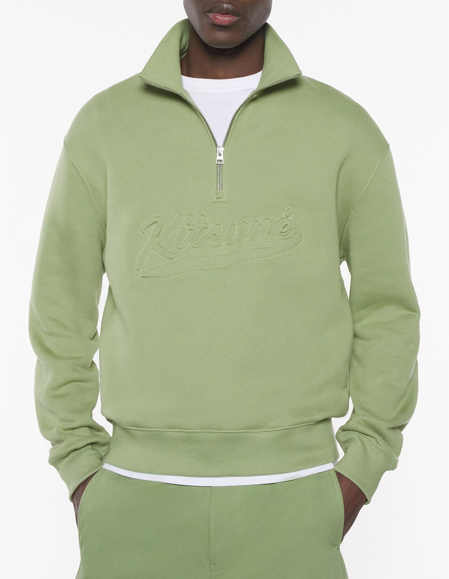 Sweatshirt à col camionneur avec logo - Turf Green