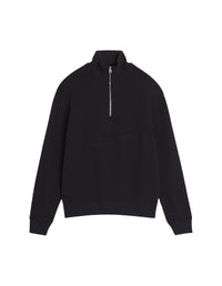Trucker neck sweatshirt with logo - Black