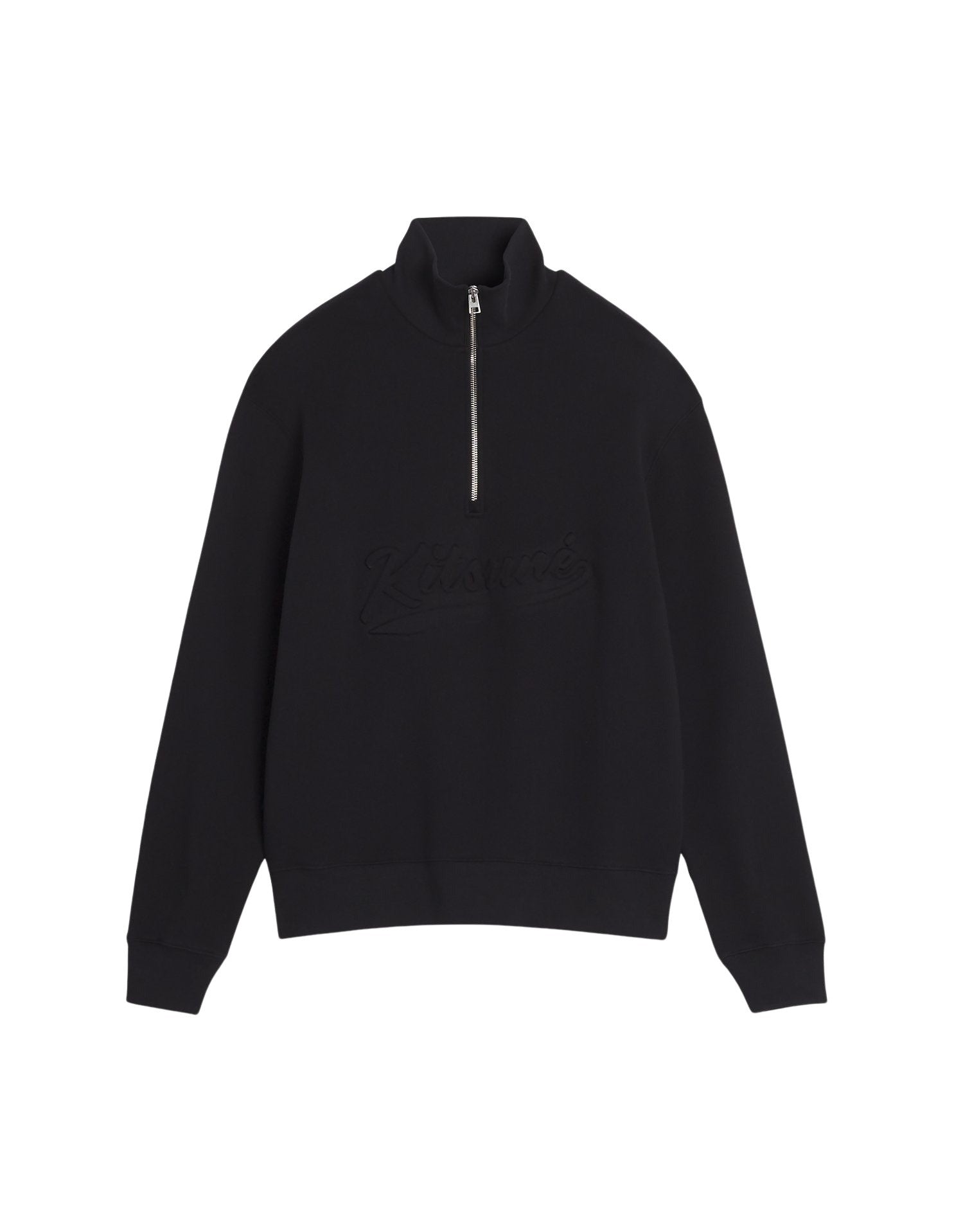 Trucker neck sweatshirt with logo - Black