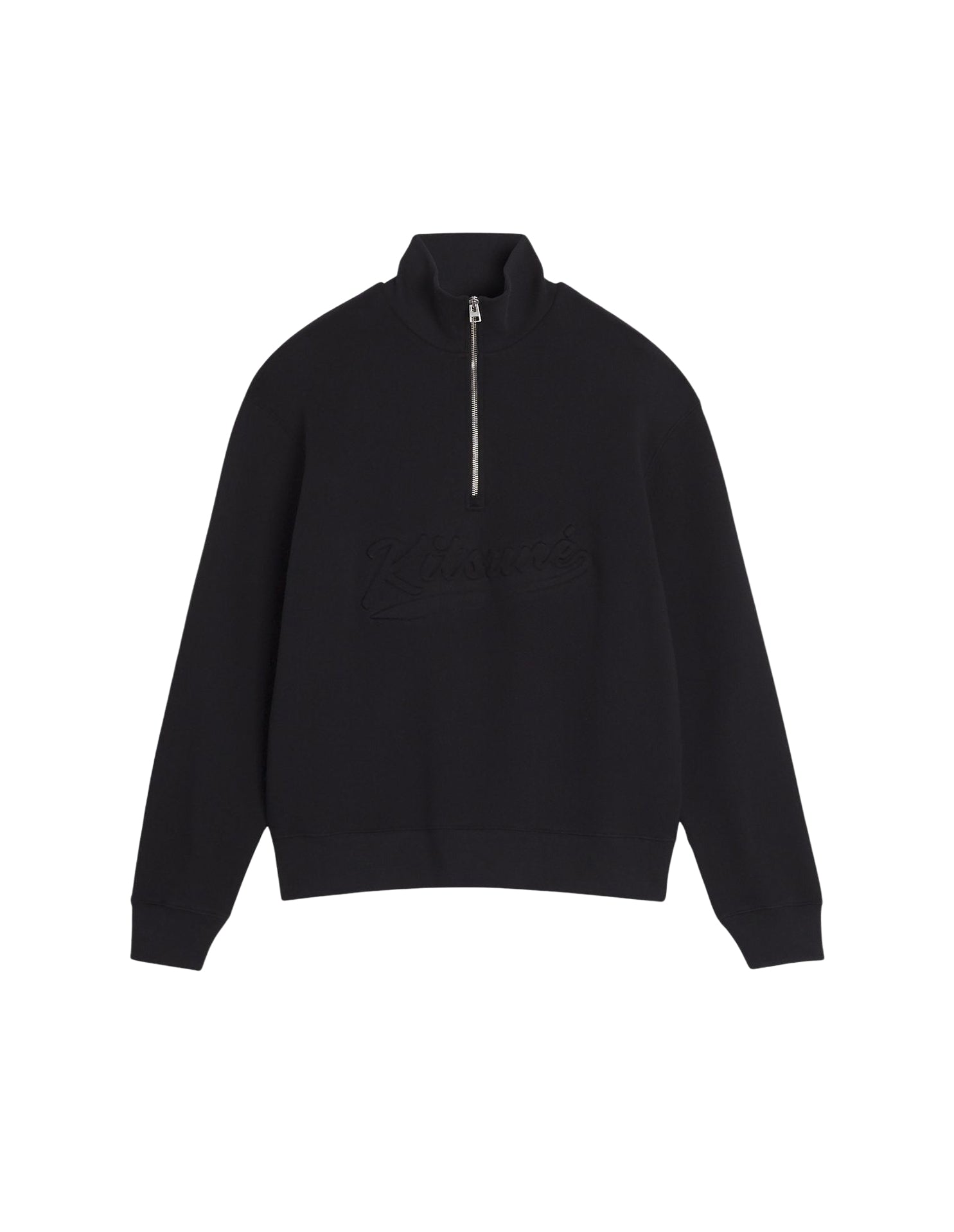 Trucker neck sweatshirt with logo - Black